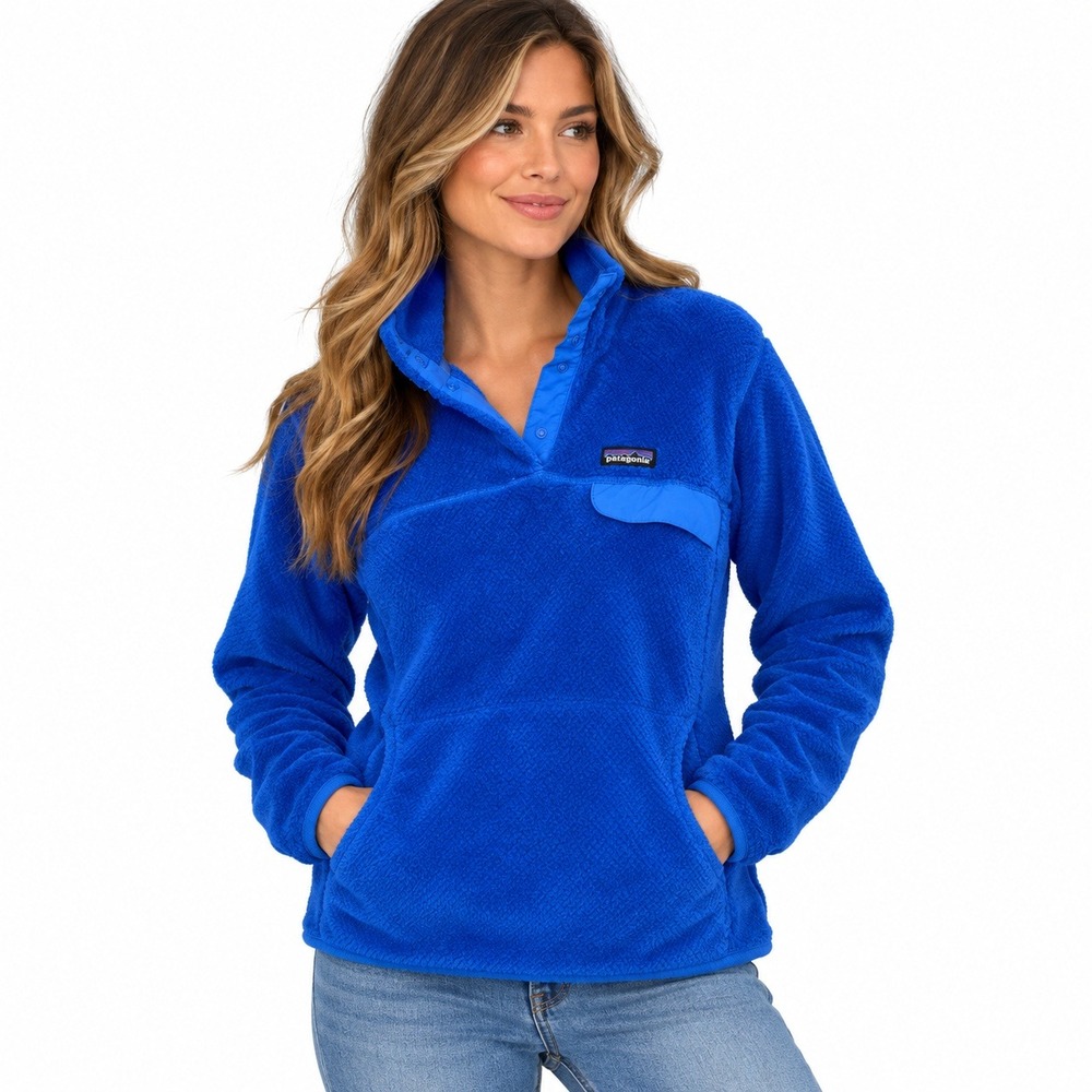 Patagonia Re-Tool Snap-T Fleece Pullover Blue Women's Large Polartec